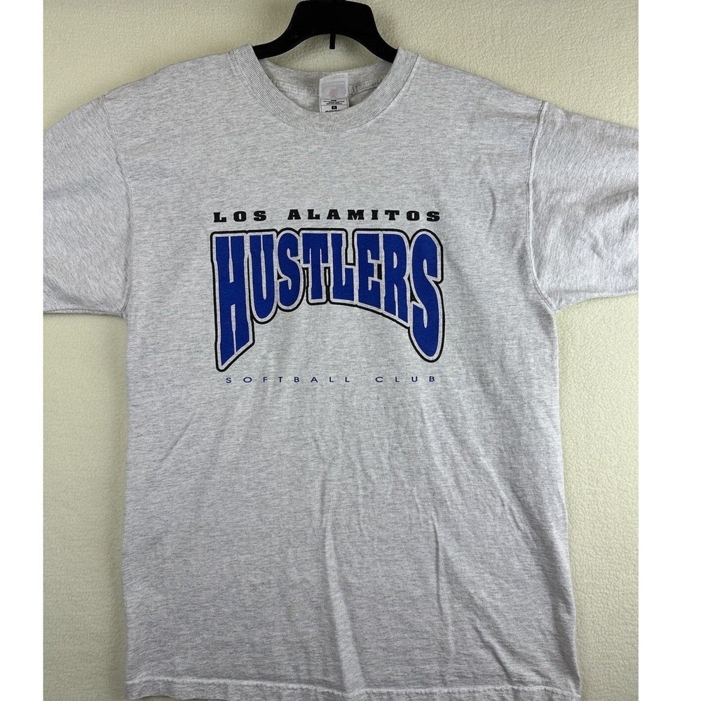 Fruit of the Loom Lofteez Los Alamitos Hustlers Softball T-Shirt Gray Mens Large
